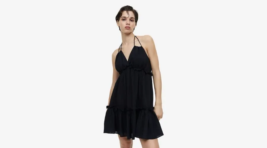 Halter dress with ruffles