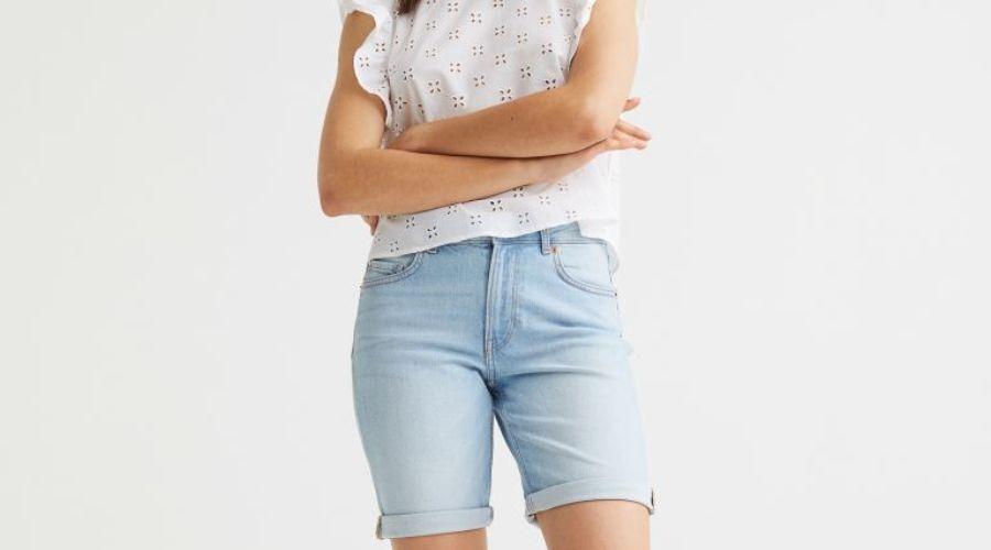 Slim regular denim shorts