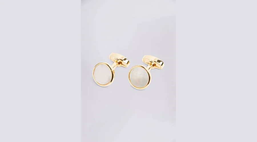 MOSS Gold mother-of-pearl cufflinks