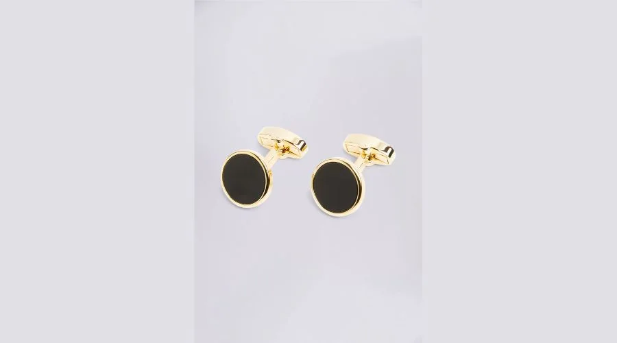 MOSS Gold onyx cufflinks
