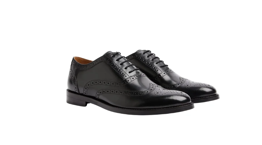 Moss Oxford black brogue shoe | nowandlive