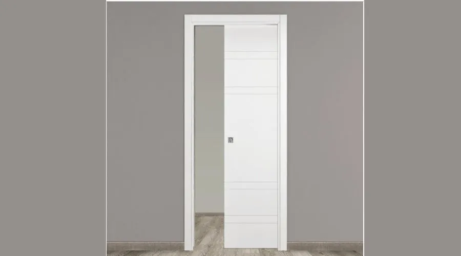 Strip Sliding Door Lacquered White
