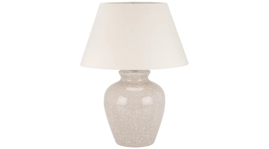 Ivory Crackle Ginger Jar Table Lamp