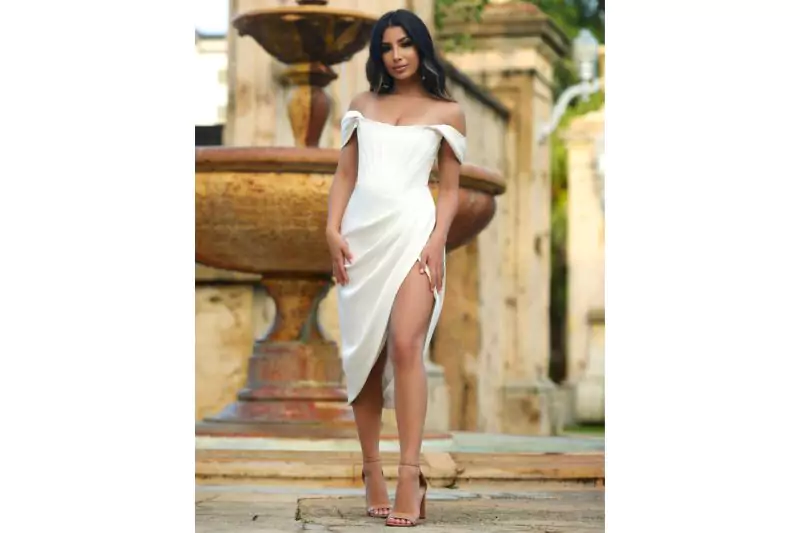 white corset dress