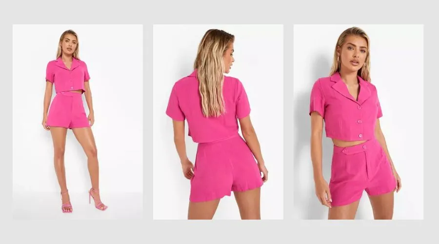 Boohoo Linen Mix Tailored Shorts