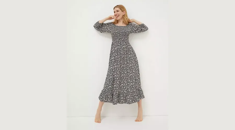 Adele Mono Vines Midi Dress