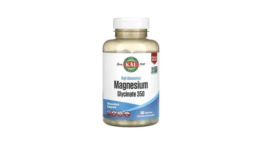 KAL, High Absorption Magnesium Glycinate 350, 160 VegCaps