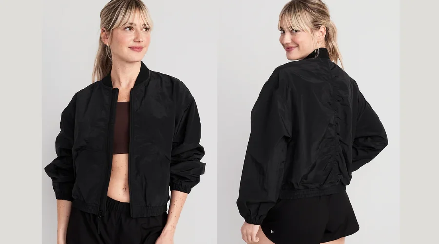 Lightweight Cropped Nylon Jacket for Women