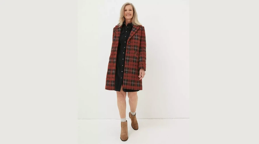 Tanya Wool Blend Check Coat | Nowandlive