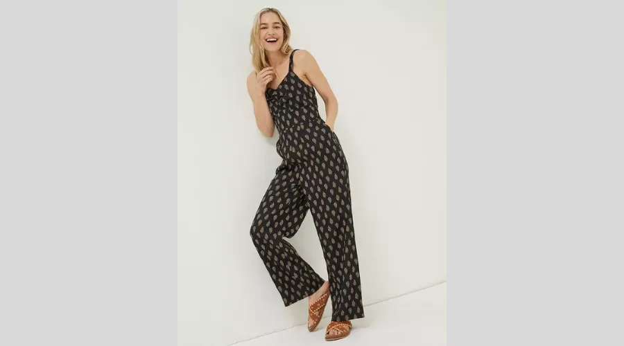 Vic Linen WoodBlock Jumpsuit