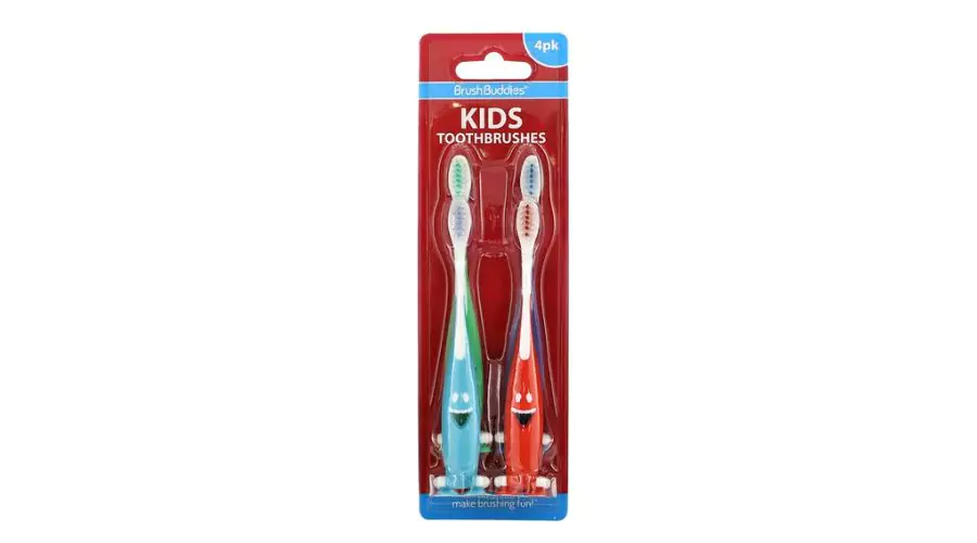 Brush Buddies, Kids Toothbrushes, 4 Pack