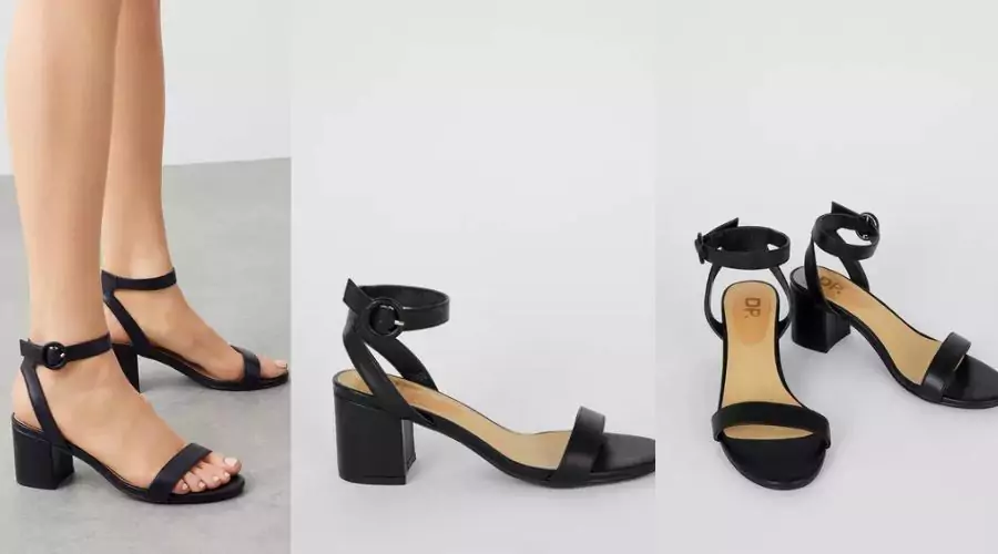 DOROTHY PERKINS Wide Fit Suki Buckle Block Heel Sandals