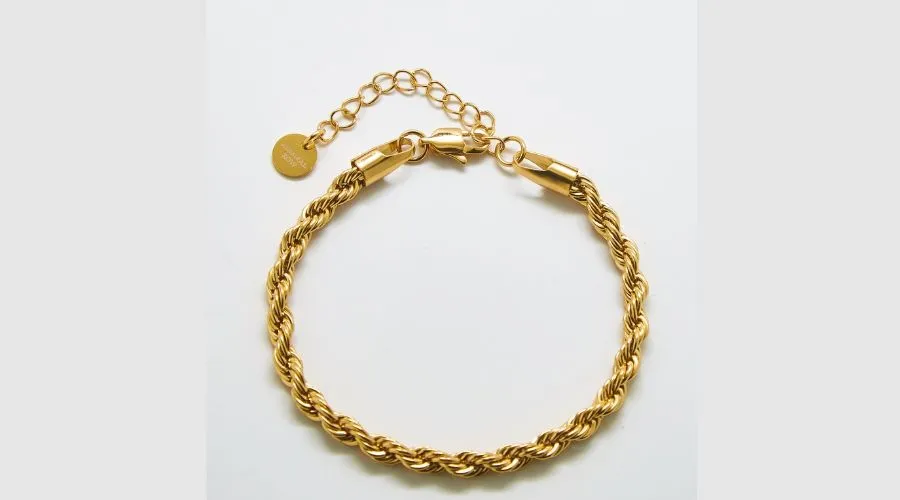 Gold Thick Rope Chain Bracelet