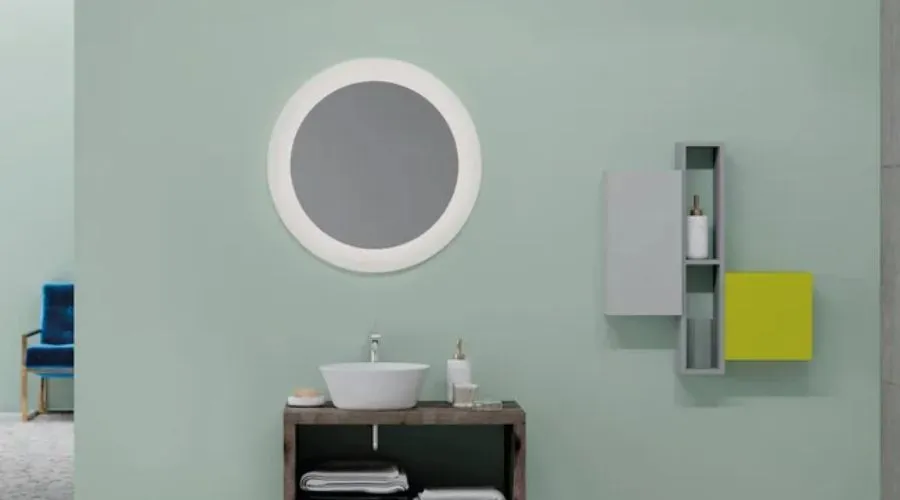 Squer fossil oak bathroom cabinet W 80 x D 48 H 60 cm
