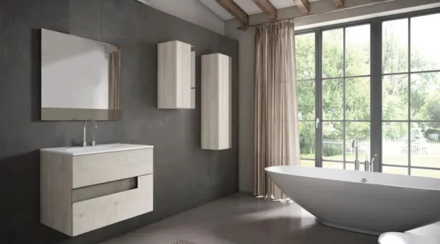Vision birch/dove gray bathroom cabinet L 80 x D 44.9 H 55 cm