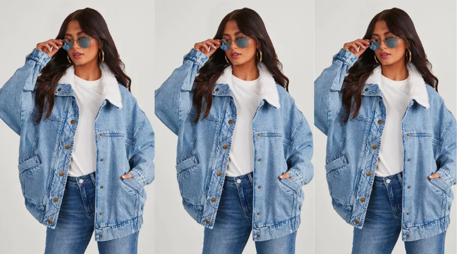 Burke sherpa denim bomber jacket | Nowandlive