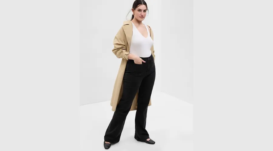 High rise ‘70s flare jeans with washwell