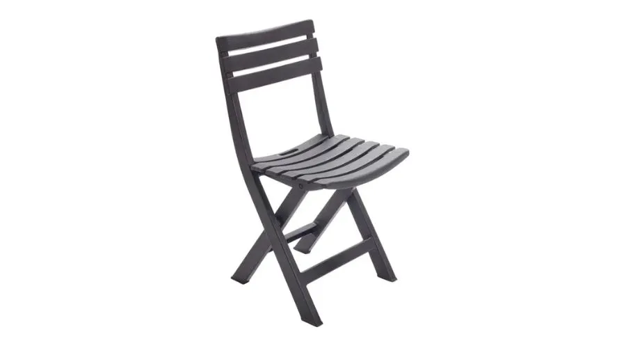 Komodo folding garden chair without cushion in polypropylene with gray silver polypropylene seat