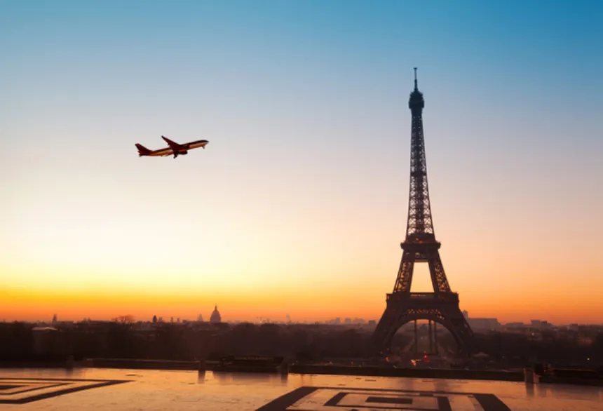 Paris to New York flight