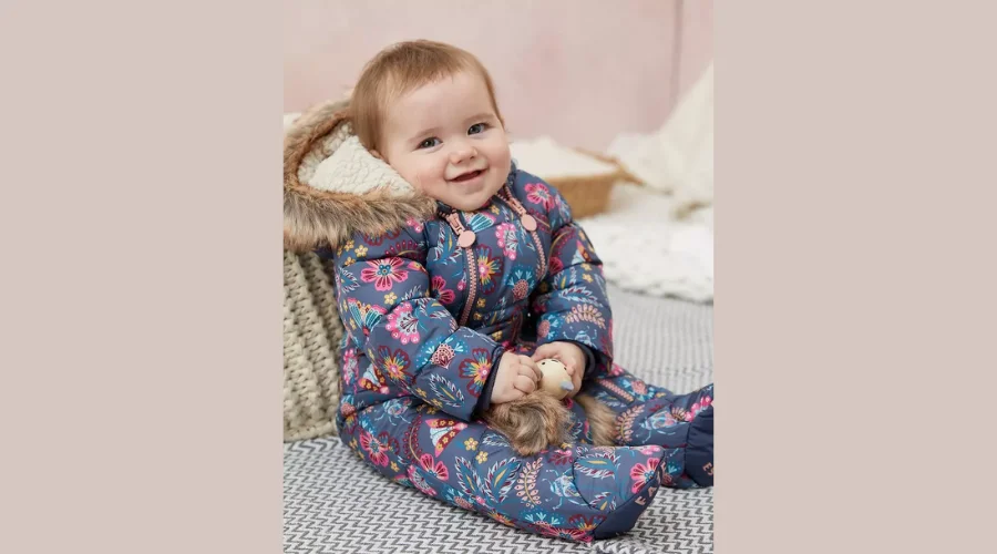 Garden floral print snowsuit
