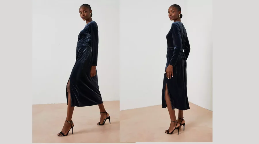 Haldon velvet midi dress 