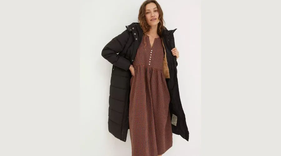 Harley long puffer coat - black