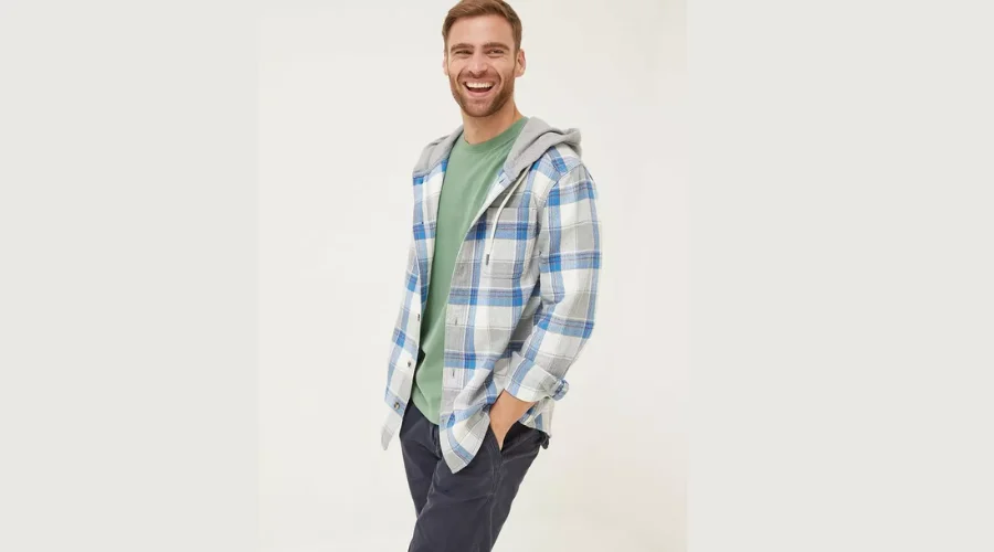 Hooded check overshirt
