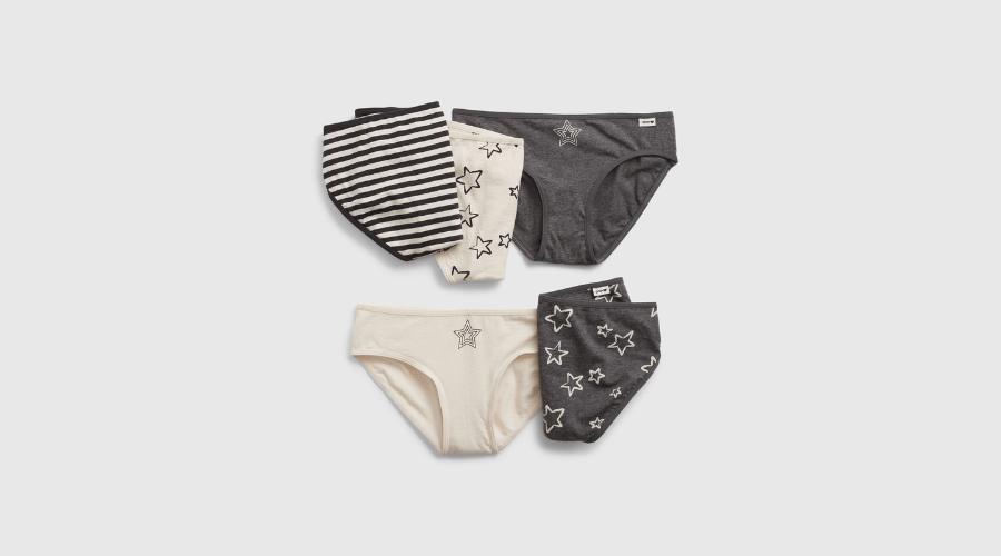 Kids Organic Cotton Star Bikini Briefs (5-Pack)
