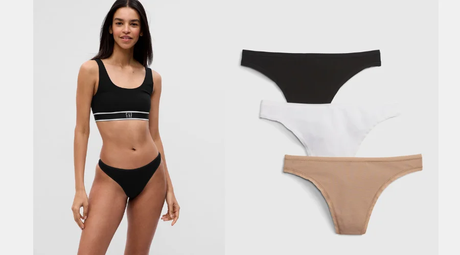 Organic stretch cotton thong 