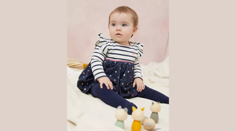 Striped star print dress