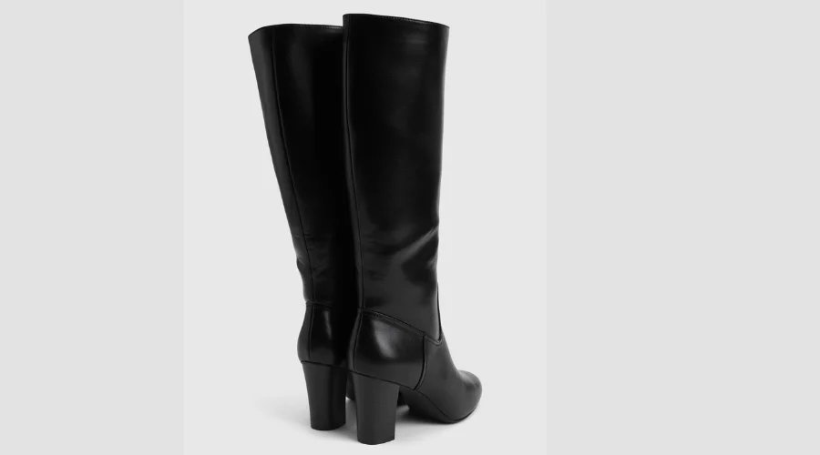 Tall stacked heel boots