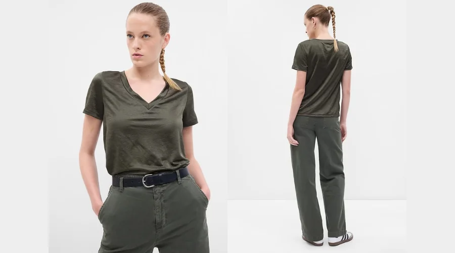Vintagе Satin V-Nеck T-Shirt