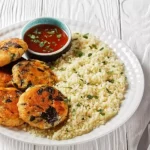 Fish cakes and rice