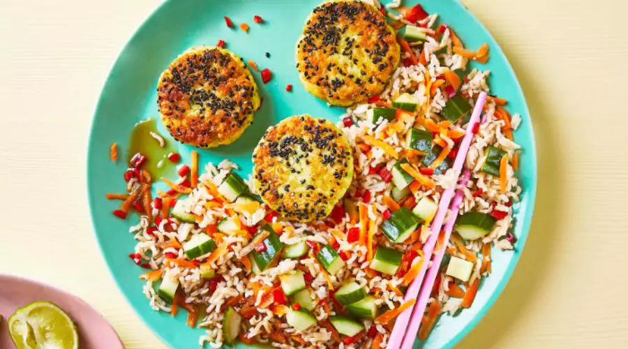Thai Fish Cakes On Brown Rice Salad