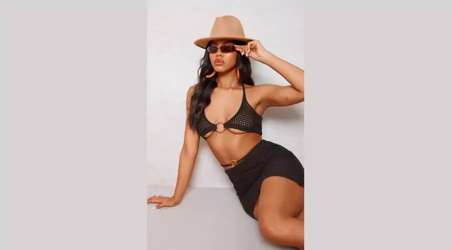 Chocolate Crochet O Ring Bralette