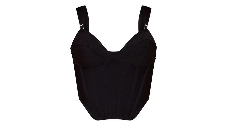 Black Bandage Dip Hem Bust Cup Corset