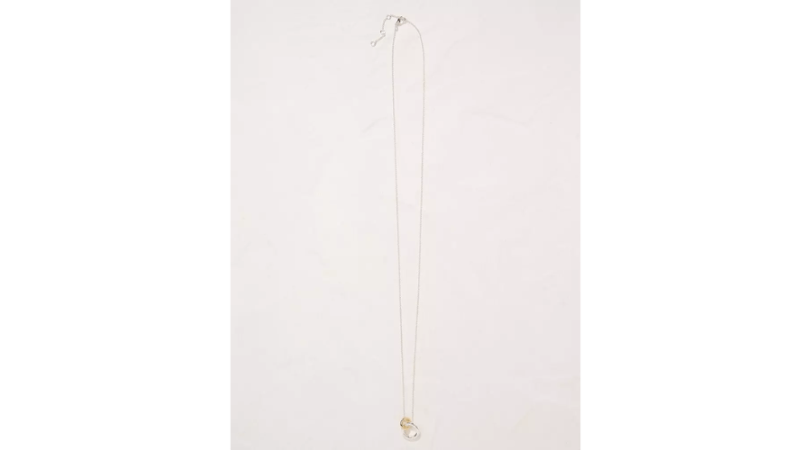 Gold And Silver Disc Pendant Necklace