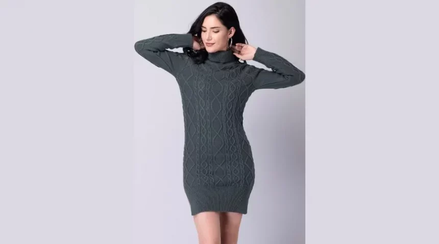 High-neck dress