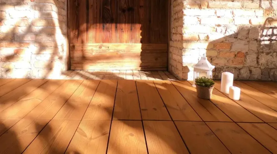 Onek smartdeck thermowood interlocking tiles in Scandinavian pine wood