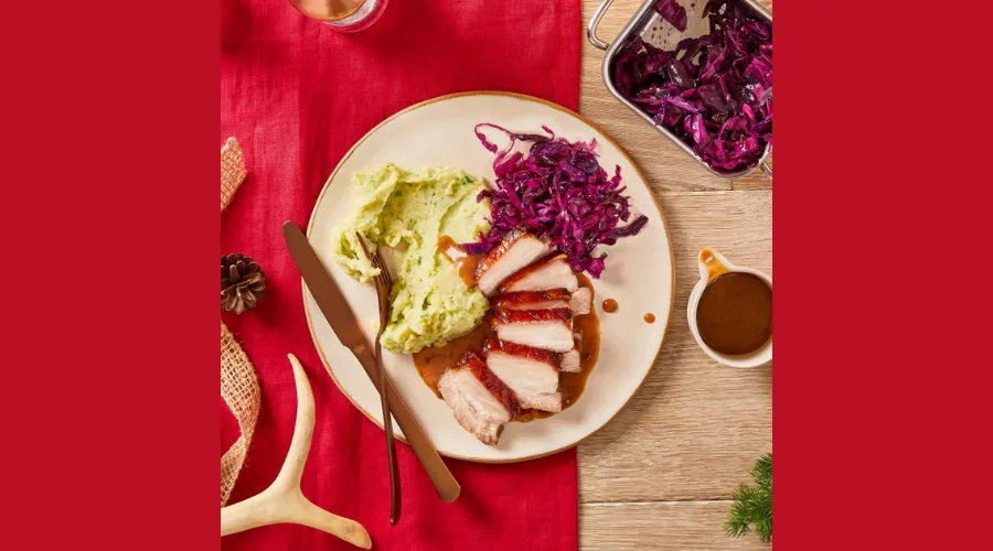 Pork Belly, Sprout Mash & Spiced Red Cabbage