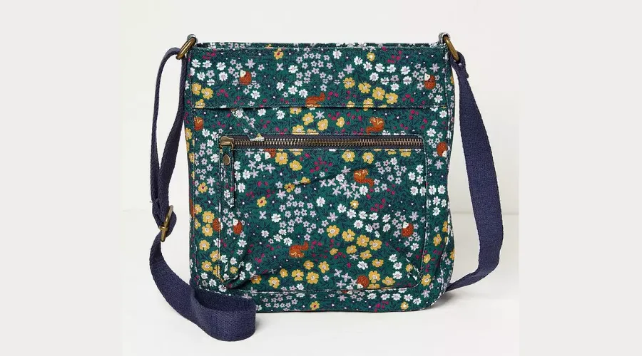 Printed Canvas Crossbody Bag