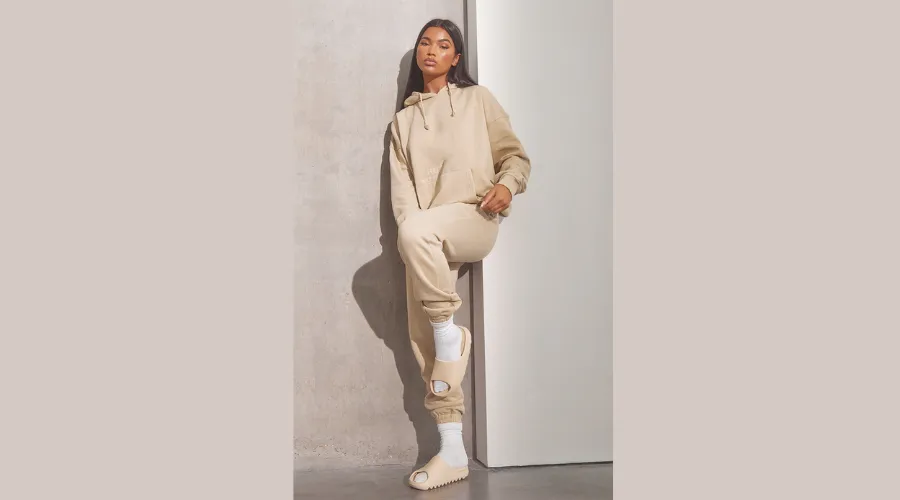 Renew PrettyLittleThing Oatmeal Oversized Basic Sweat Hoodie and Track Pant