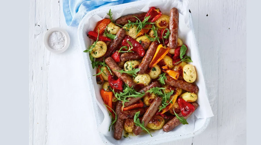 Sausage & Roasted Veg Traybake 