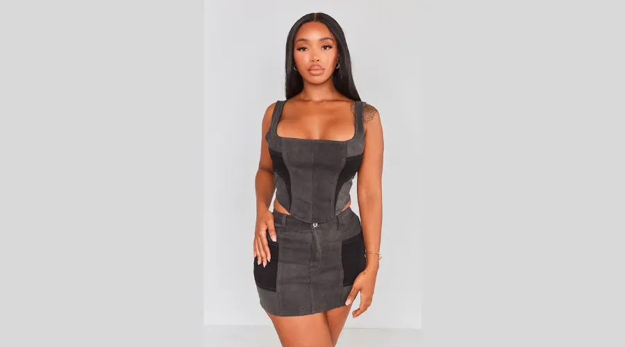 Shape Black Denim Corset