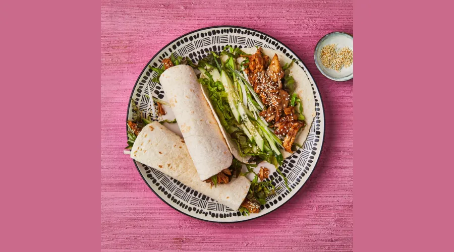 Shredded hoisin chicken wraps