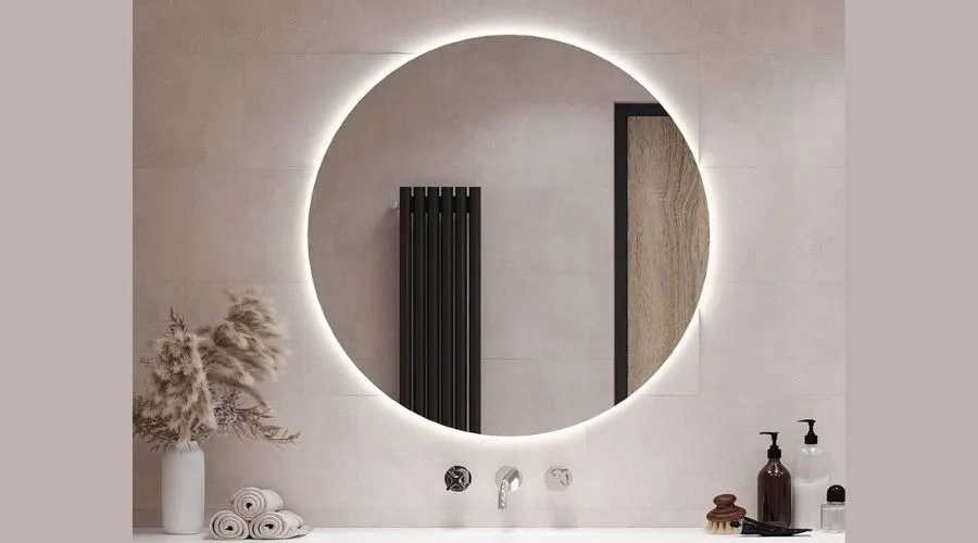 Style glass 70cm bubble round bathroom mirror