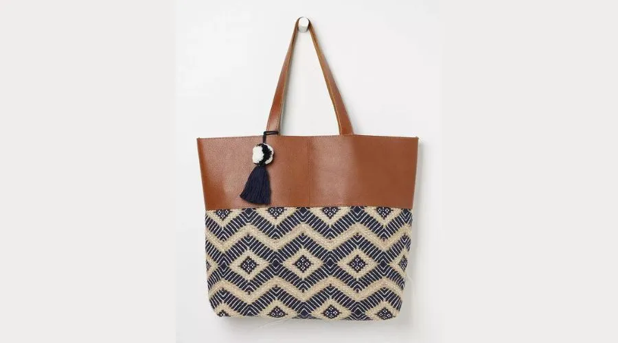 Tiana Leather Woven Tote Bag