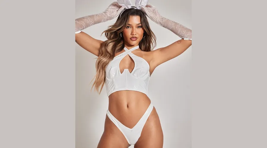 White Halterneck Lingerie Set