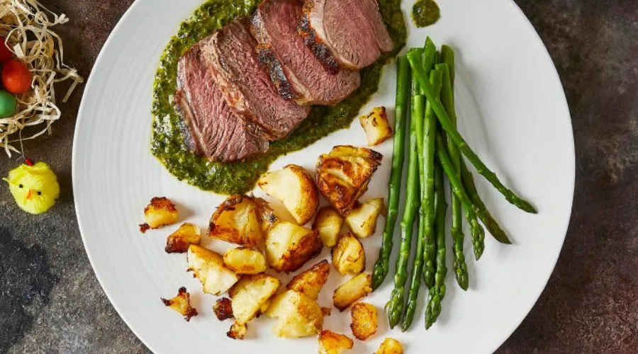 Lamb Rump, Roasted Crushed Potatoes & Mint Salsa Verde