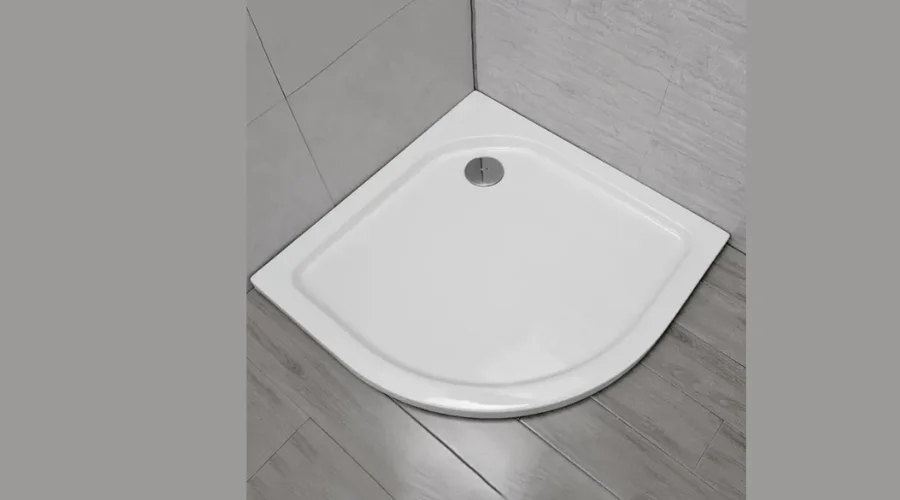 ABS Resin Shower Tray 80x80cm Semicircular Reversible + Drain